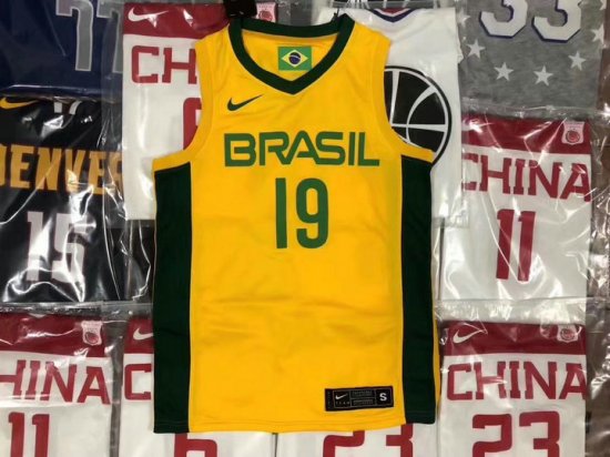 19 Barbosa 2019 brazil fiba jersey yellow